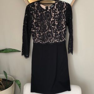 Lulu's 'she knows' black and beige lace dress